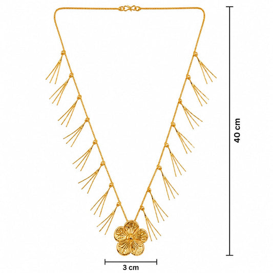 Elegant Golden Durva Mala with Floral Pendant for Ganpati Bappa - image 2