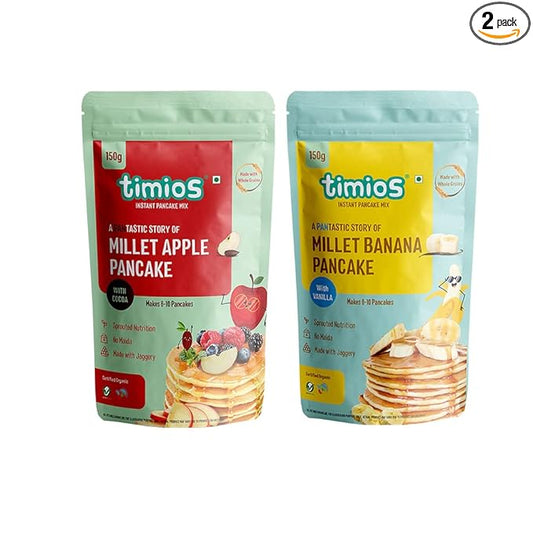 Timios Organic No Maida Millet Pancake Mix-Apple& Banana - PUSHMYCART