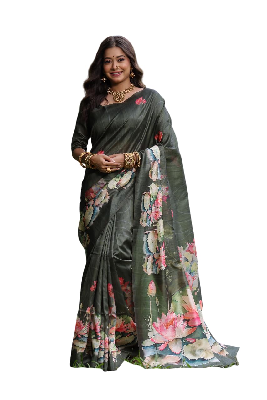 Vasthrlay Blue Traditional Saree with elegant Tussar styling