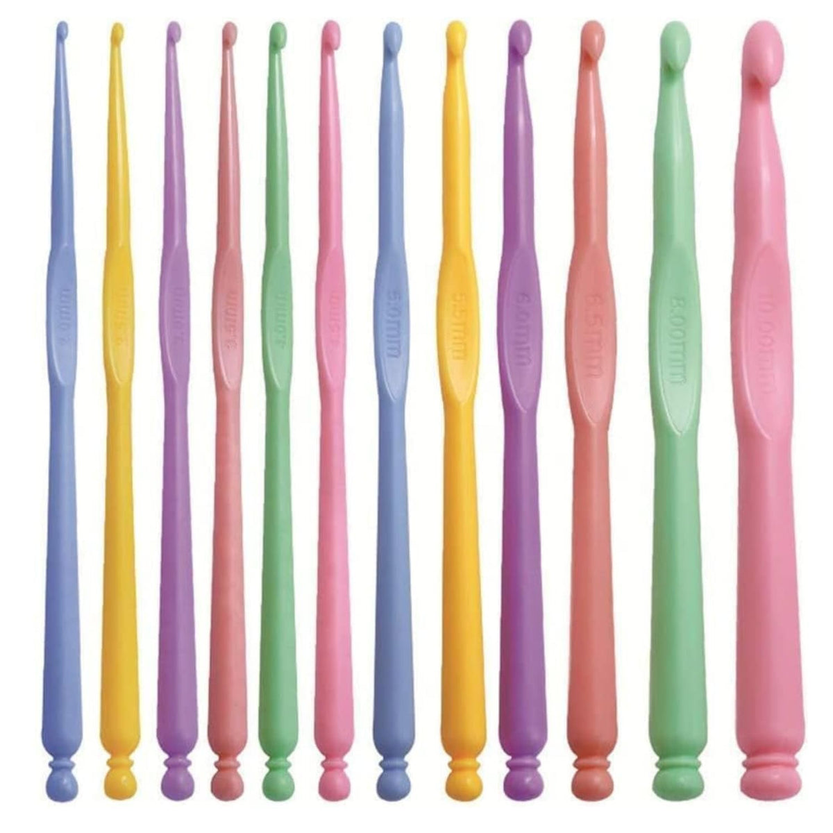 Ergonomic Crochet Hook Set, 12-Piece Lightweight Plastic Crochet Hooks (2.0 - image 1