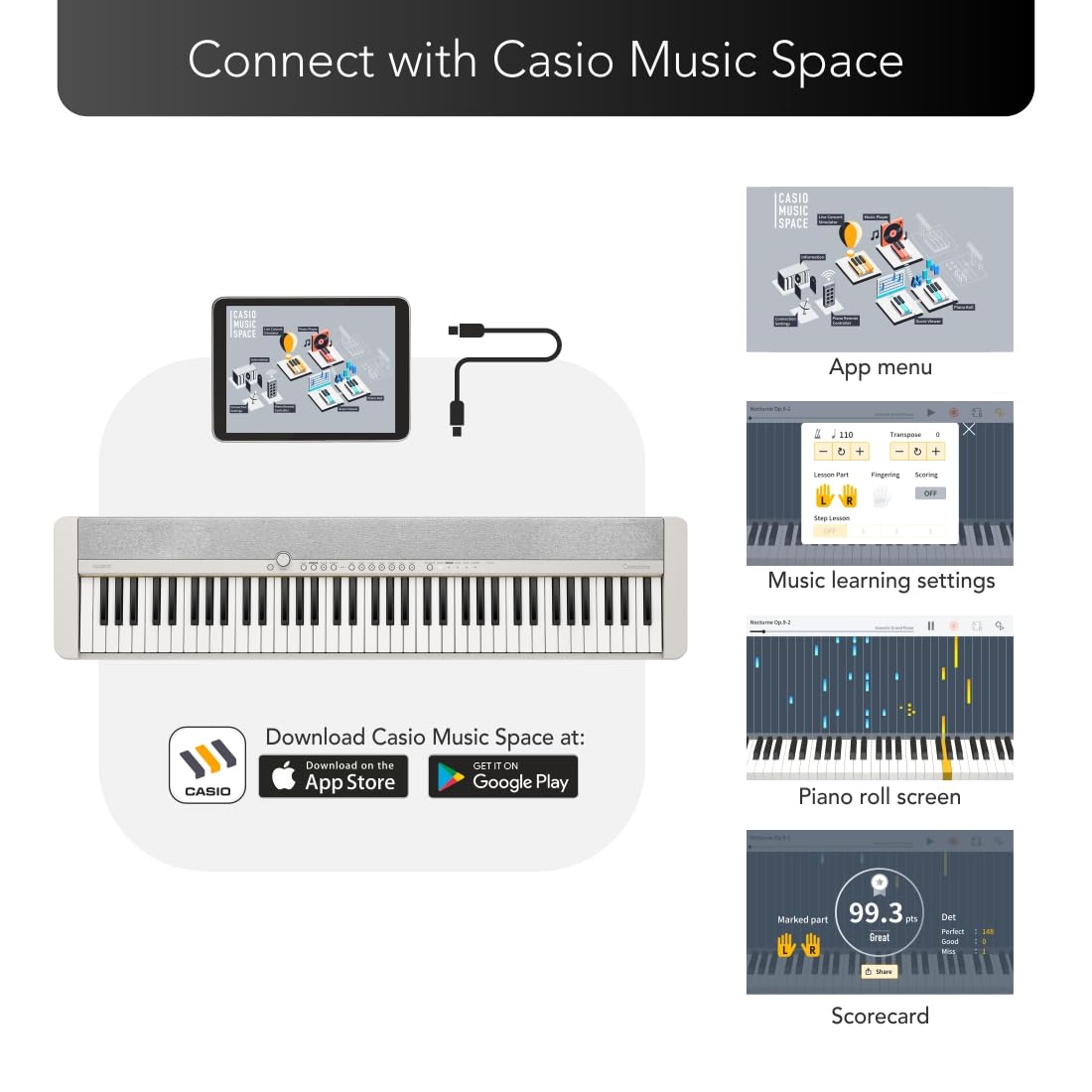 Casio CT-S1-76 76 Key Portable Keyboard with Touch Response
