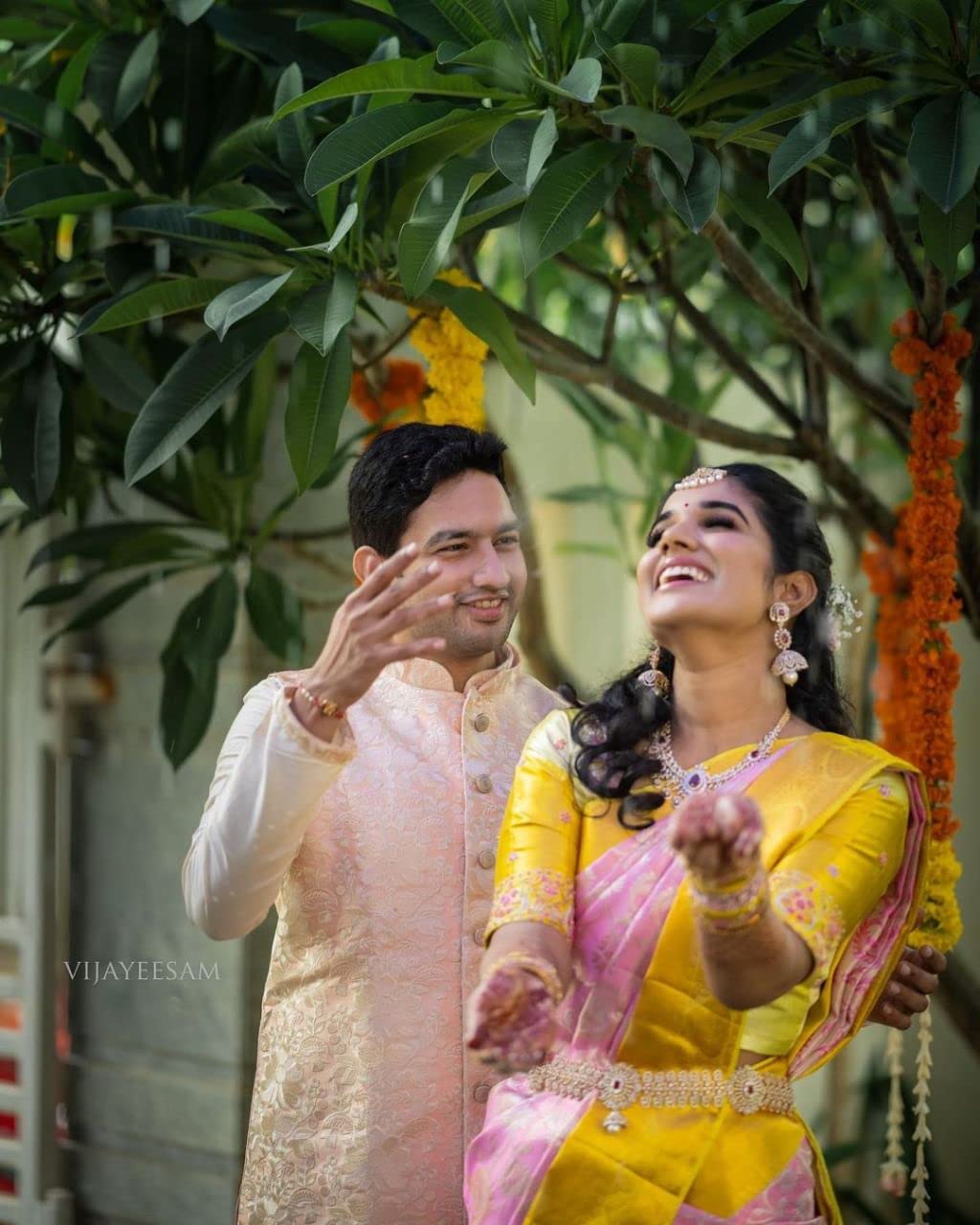 Vasthrlay Yellow Traditional Saree for wedding and party wear styling