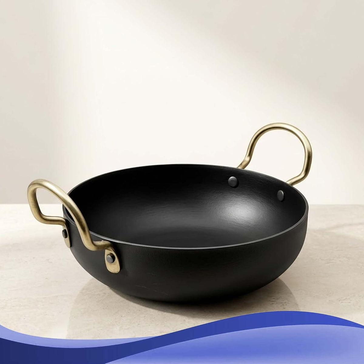 Iron Nonstick Kadhai, Naturally Nonstick, Toxin Free, Even Heat Distribution