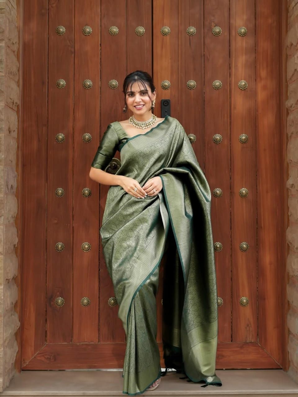 Vasthrlay Kanjivaram Classic Saree with decorative traditional design