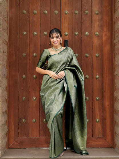 Vasthrlay Kanjivaram Classic Saree with decorative traditional design