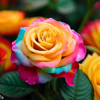 Sellify Rare Holland Rainbow Rose Flower Seeds