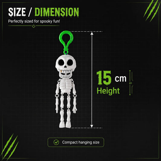 Zentro Halloween Skeleton Keychain with Clip Hanging Skull Bag Charm