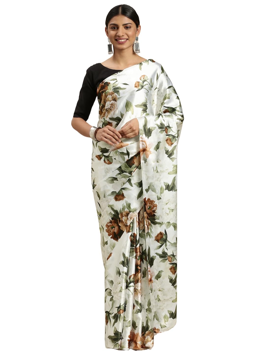 Vasthrlay Black Ethnic Printed Saree for festive ethnic occasions