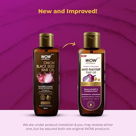 WOW Skin Science Onion & Collagen Anti-Hairfall Hair Oil - PUSHMYCART