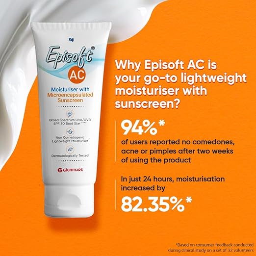 Episoft AC Lightweight Moisturizer With Microencapsulated Sunscreen|75gm - PUSHMYCART