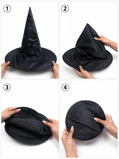 BookMyCostume Adults Black Witch Hat Halloween Costume Accessory