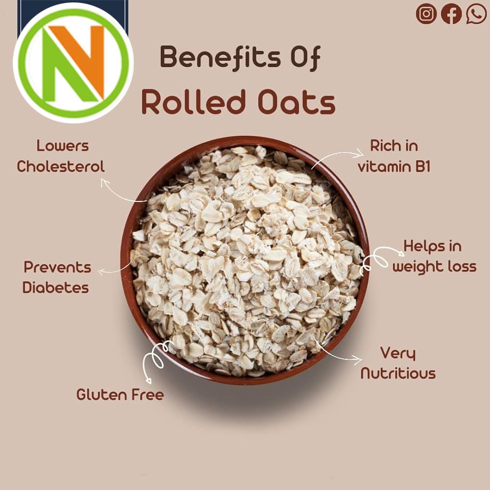NatureVit Rolled Oats | Gluten-Free, High-Fiber, Protein-Rich Wholegrain Breakfast