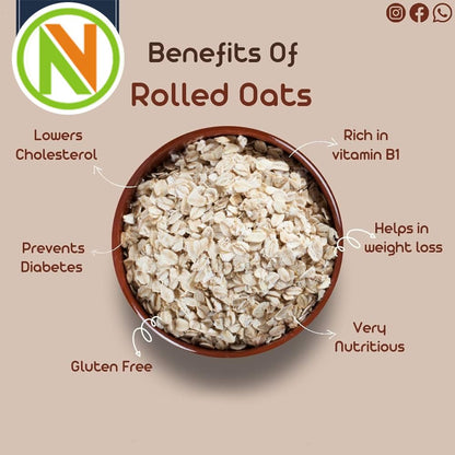 NatureVit Rolled Oats | Gluten-Free, High-Fiber, Protein-Rich Wholegrain Breakfast