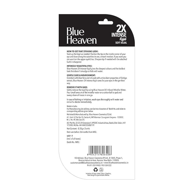 Blue Heaven 2X Intense Kajal Black - PUSHMYCART