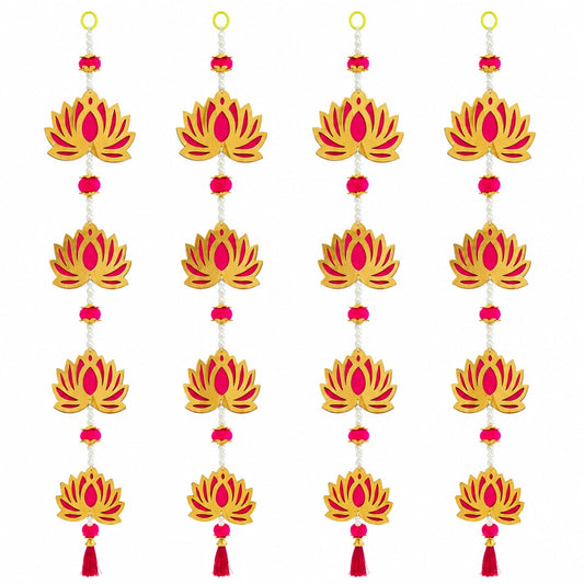 Jeevan Handicraft Jhumki Lotus Hanging 34 Inch Pack of 4