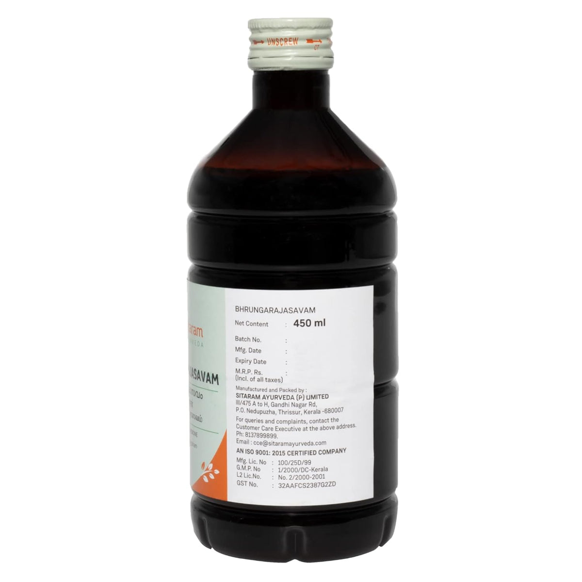 Sitaram Ayurveda Bhrungarajasavam Syrup