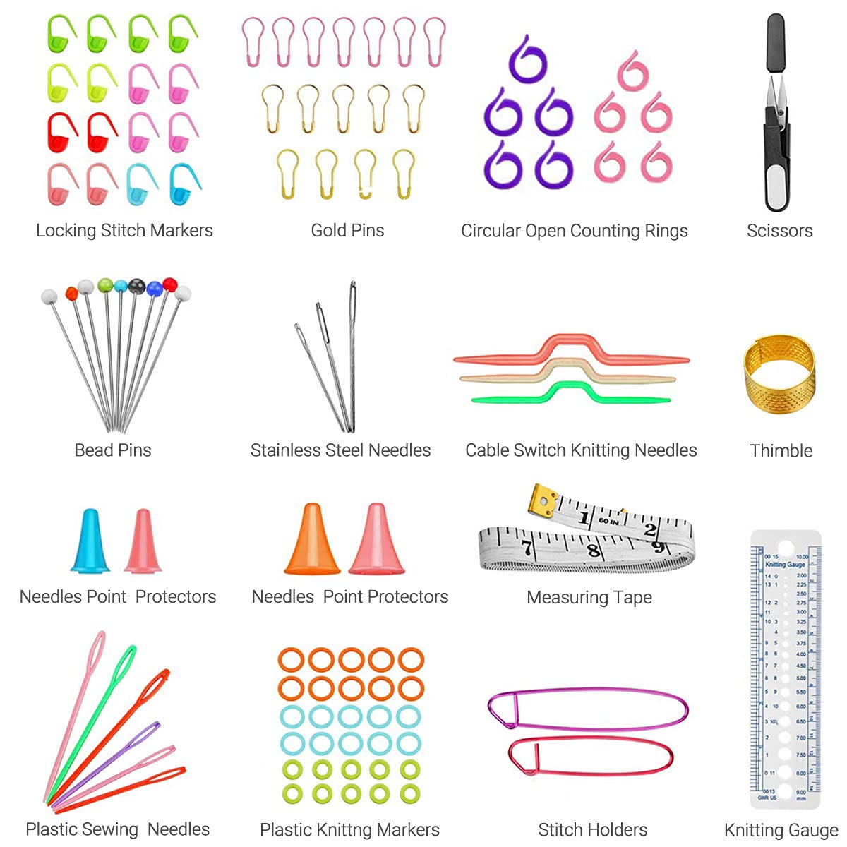 100 Pcs Crochet Hook Set with Yarn Knitting Needles - image 2