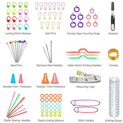 100 Pcs Crochet Hook Set with Yarn Knitting Needles - image 2
