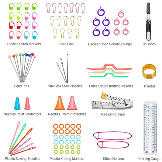 100 Pcs Crochet Hook Set with Yarn Knitting Needles - image 2