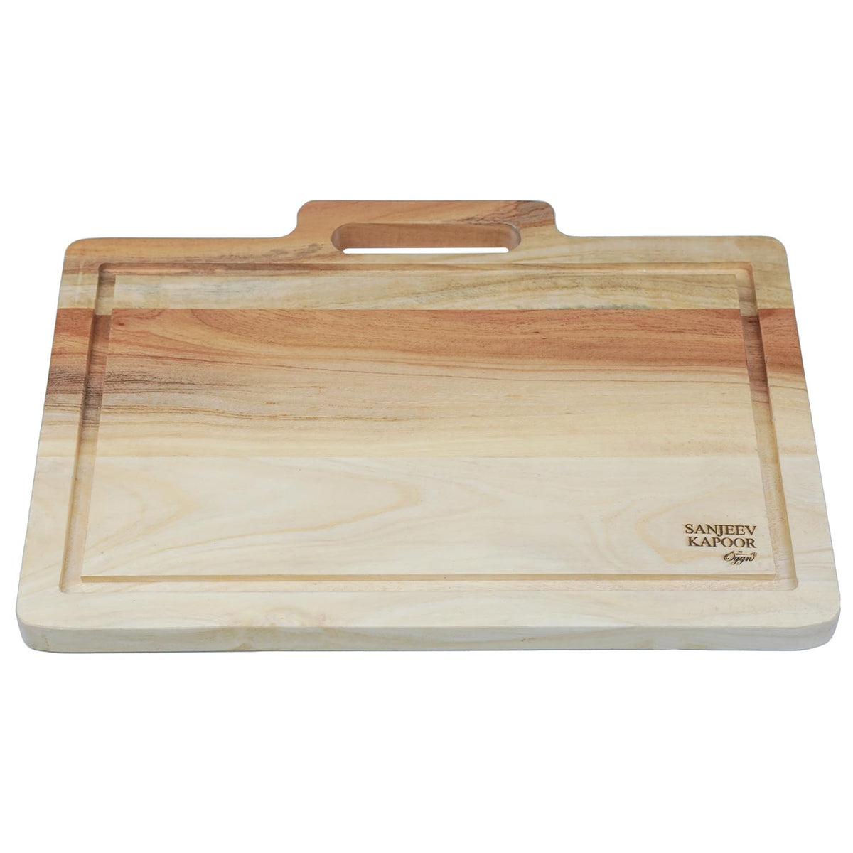 Sanjeev Kapoor Neem Wood Rectangle Serving Platter with Handle