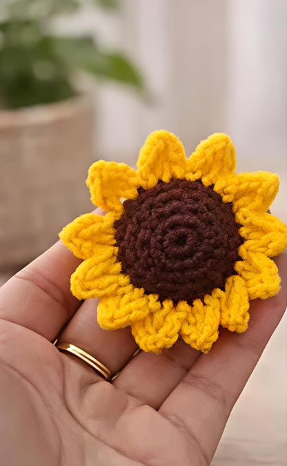 Handmade Crochet Sunflower Hair Rubber - image 4