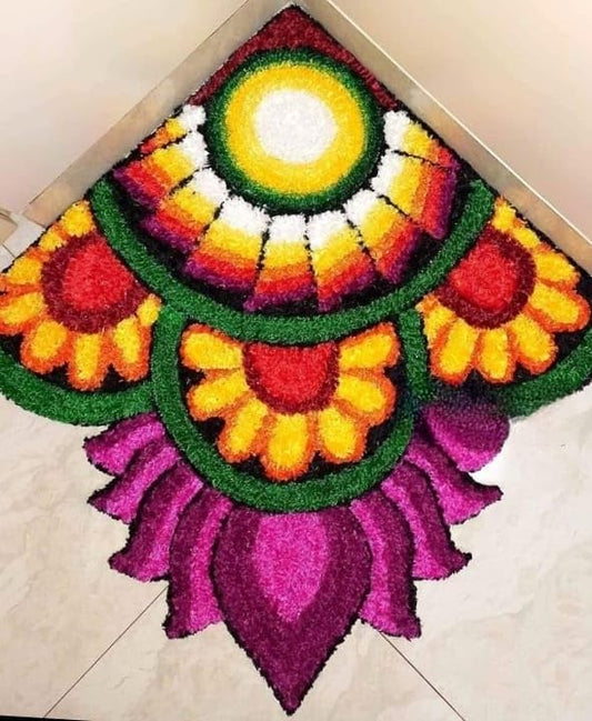 Mat Washable & Reusable Floor Rangoli for Diwali & Festive Decoration
