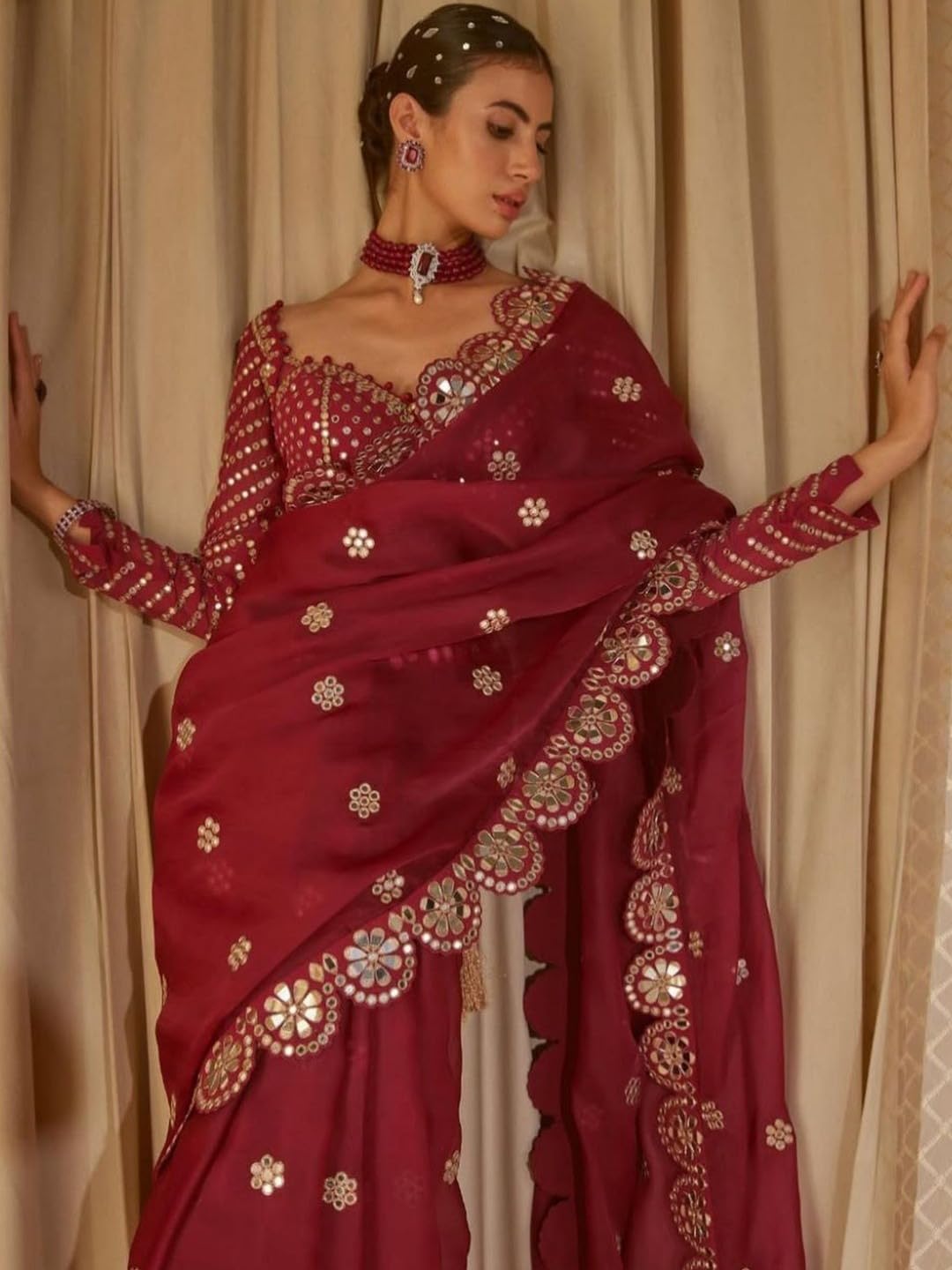Vasthrlay Classic Embroidery Saree with elegant georgette styling