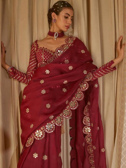 Vasthrlay Classic Embroidery Saree with elegant georgette styling