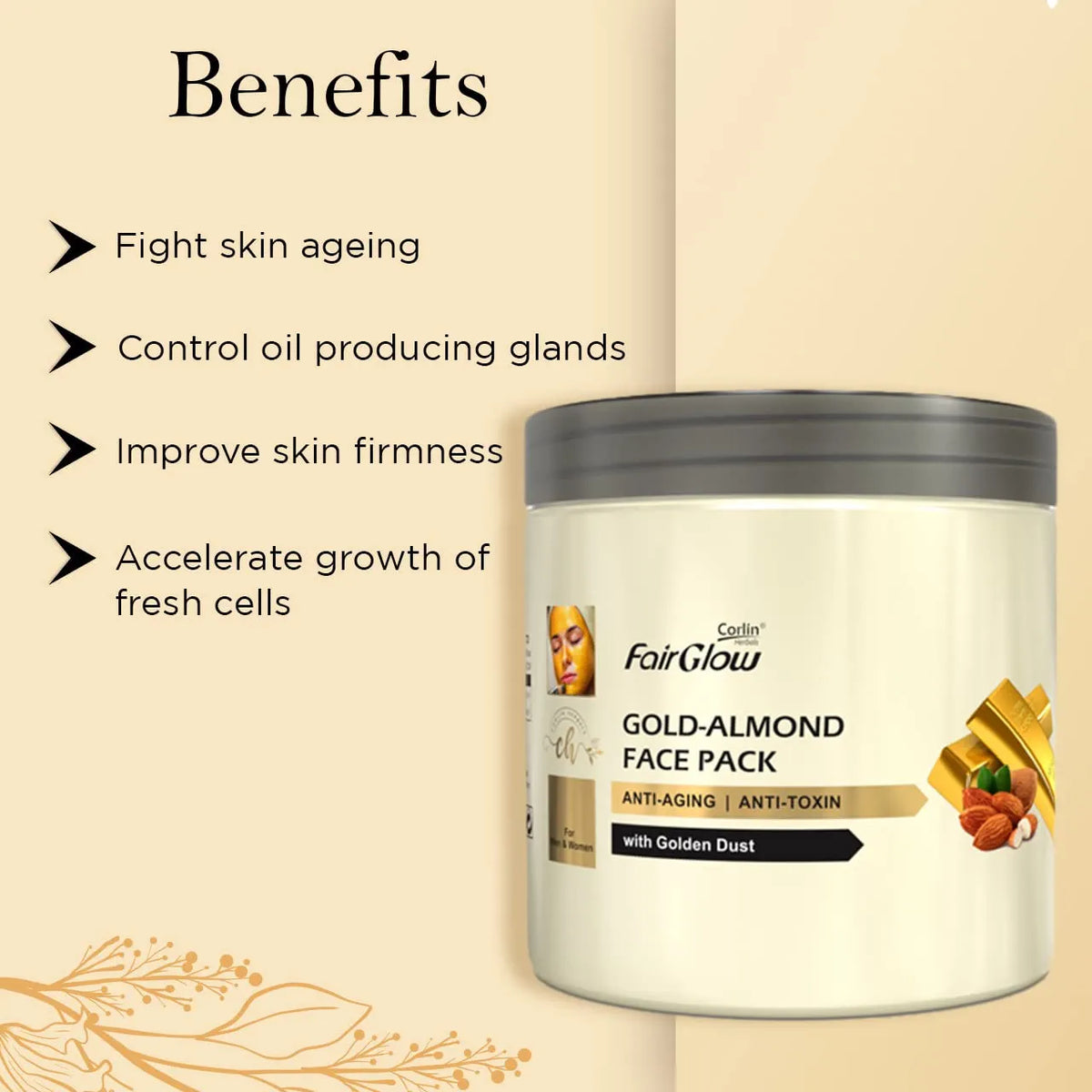 Corlin FairGlow Gold Almond Face Pack