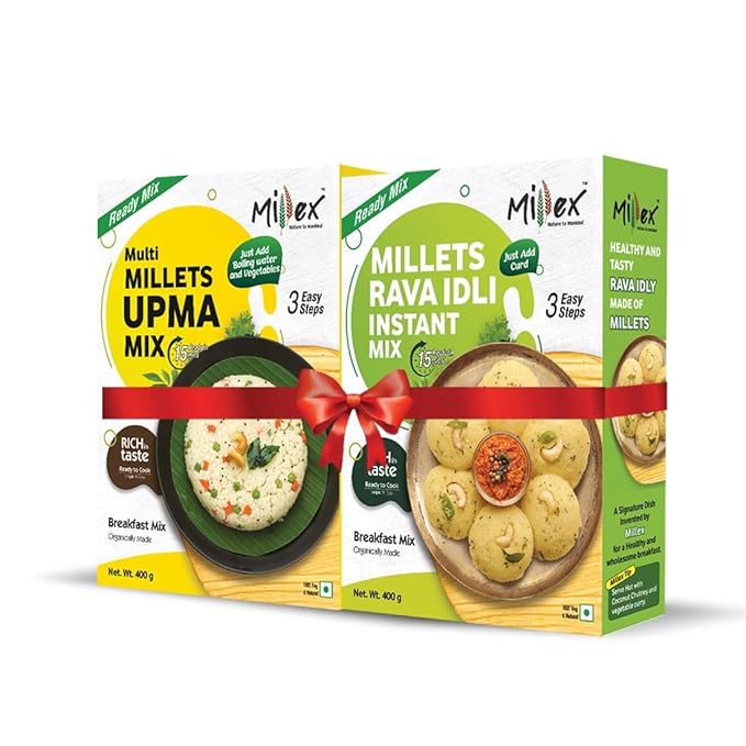 Millex Multi Millets Upma Mix & Millex Millets Rava Idli Instant Mix - PUSHMYCART