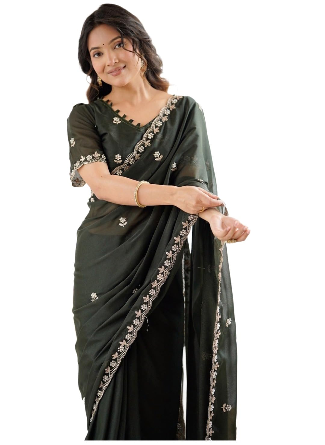 Vasthrlay Wine Georgette Traditional Saree for festive ethnic occasions