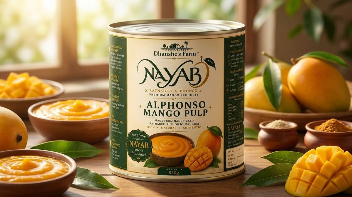 Dhanshe's Farm NAYAB Ratnagiri Alphonso Mango Pulp