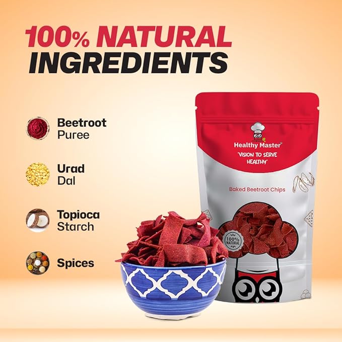 HEALTHY MASTER Baked Beetroot Chips - PUSHMYCART