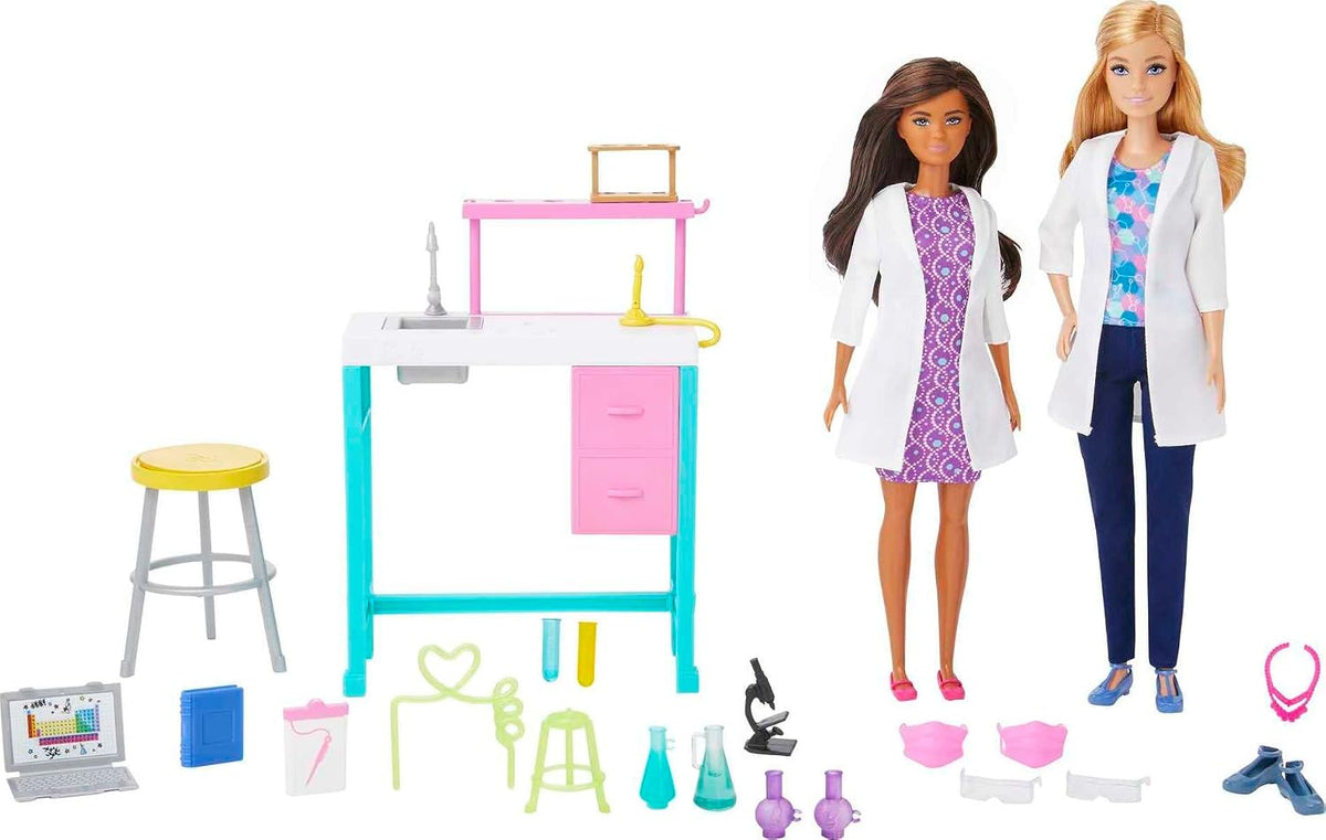 Barbie Science Lab Playset with 2 Dolls Lab Bench and Accessories