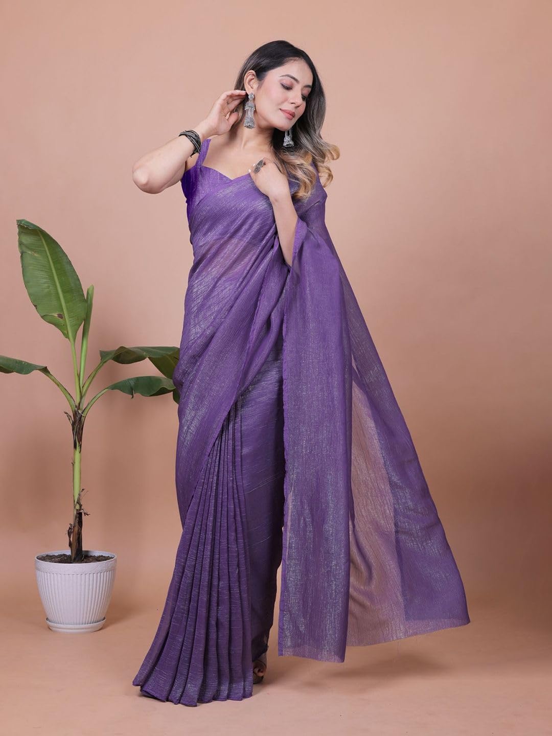 Vasthrlay Ethnic Lavender Saree with decorative traditional design
