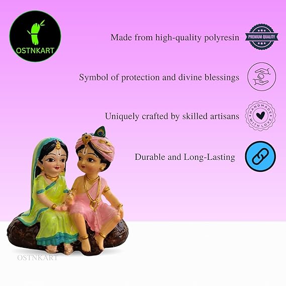 Radha Krishna Polyresin Idol – 4 Inch Multicolour