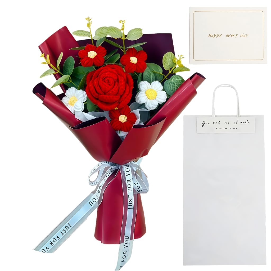 Zbdroxygen Crochet Flower Bouquet