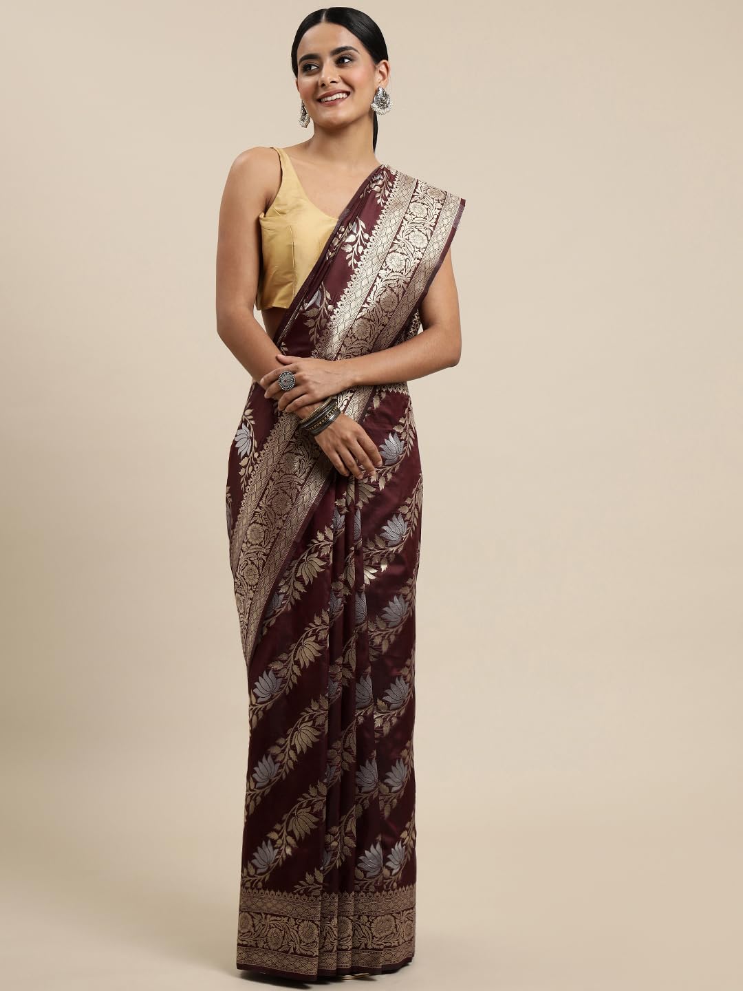Vasthrlay Silver Traditional Saree for wedding and party wear styling