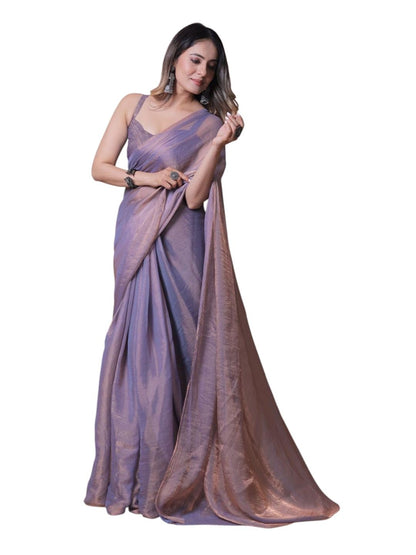 Vasthrlay Lavender Ethnic Traditional Saree for festive ethnic occasions
