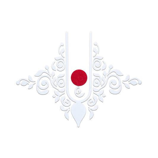 Comet Busters Traditional Kolka Tilak Bindi White with Red Kumkum Dot