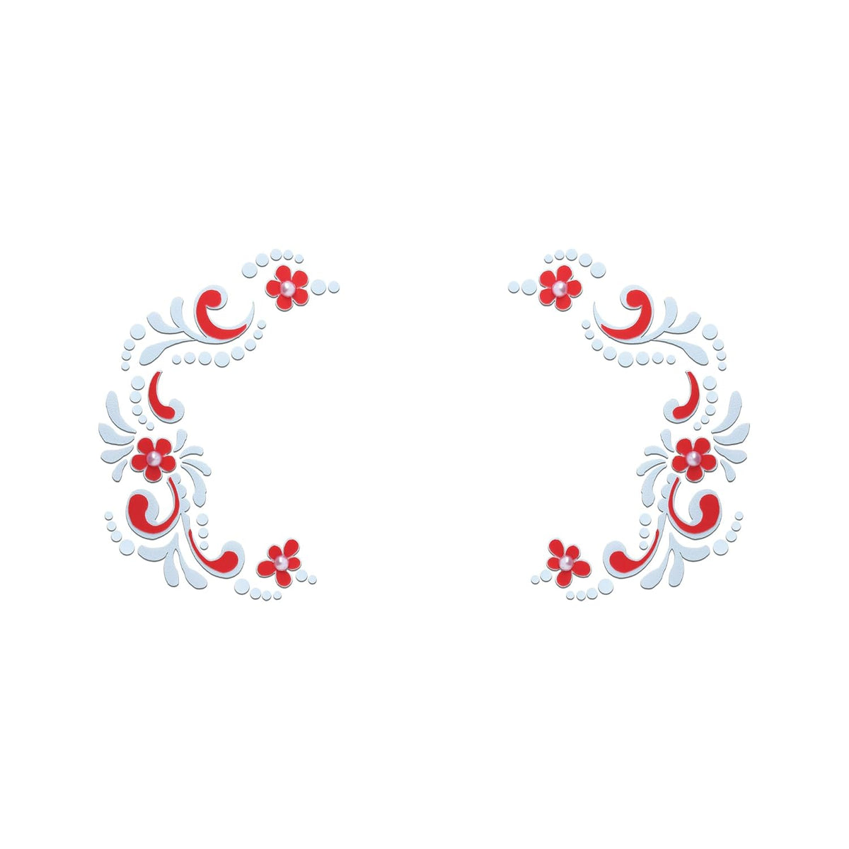 Comet Busters Radha Rani Gopi Dot White and Red Bindis