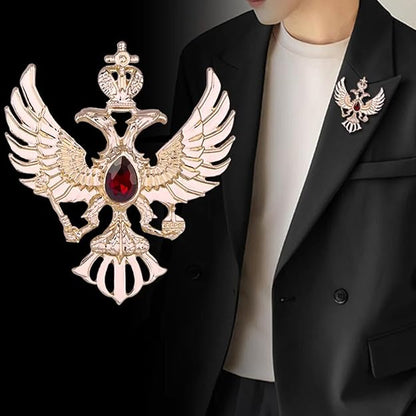 Mahi Dual Head Eagle-Shaped Lapel Pin Shirt Brooch for Men
