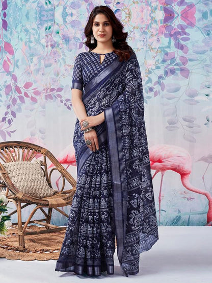 Vasthrlay Classic Printed Saree with elegant Ethnic styling