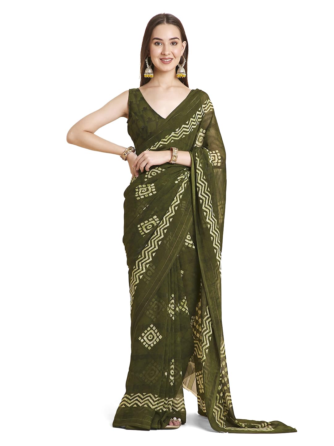 Vasthrlay Rani Georgette Printed Saree for festive ethnic occasions