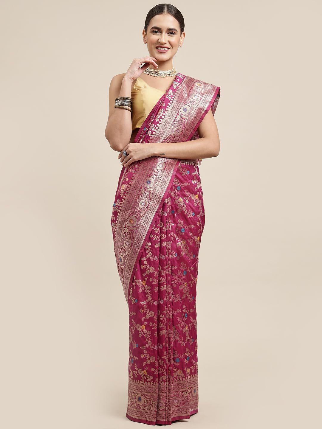 Vasthrlay Banarasi Classic Saree with decorative traditional design