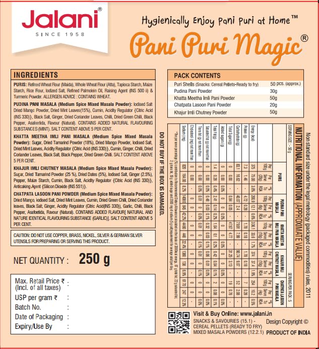 Jalani Pani Puri Magic 270g Box