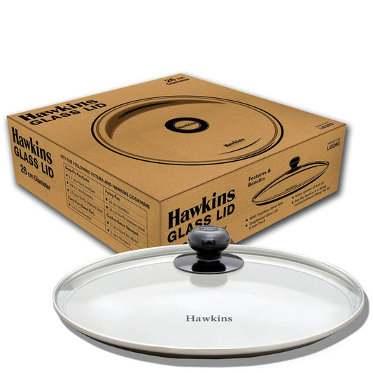 26 cm Glass Lid, Toughened Glass Lid with Stainless Steel Rim, Pan Lid, Transparent