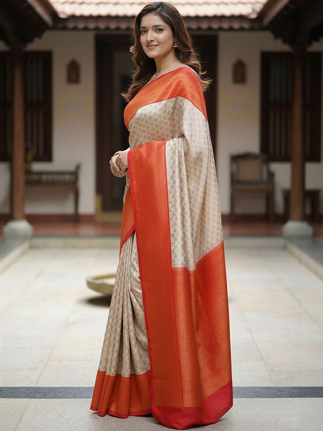 Vasthrlay Banarasi Classic Saree with decorative traditional design