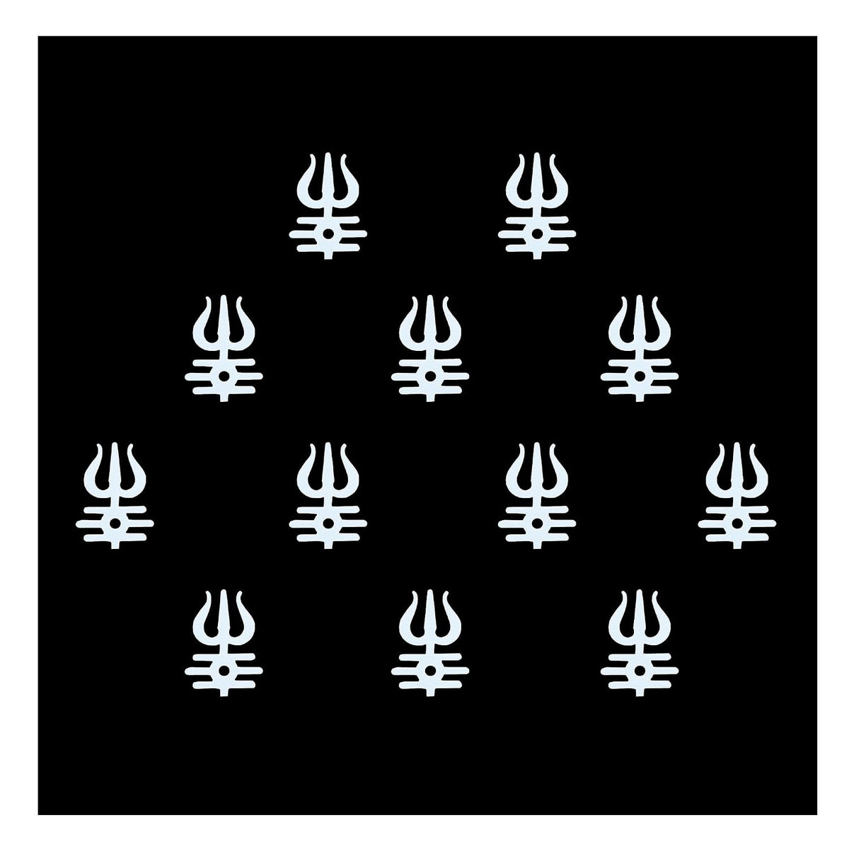 Comet Busters White Trishul Tripund Tilak Bindis 10 mm 12 Bindis