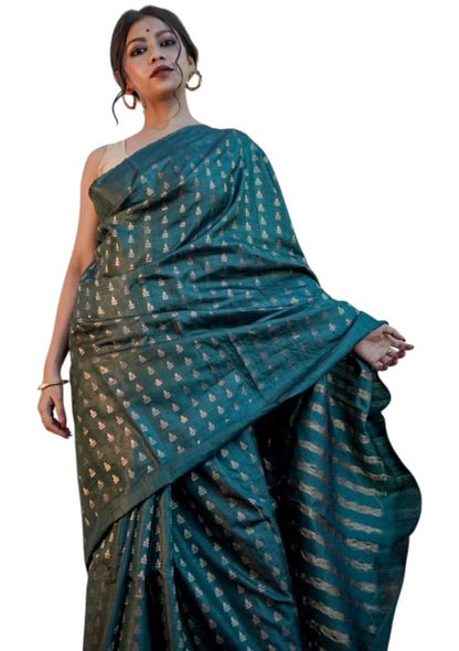 Vasthrlay Classic Cotton Woven Saree for festive ethnic occasions